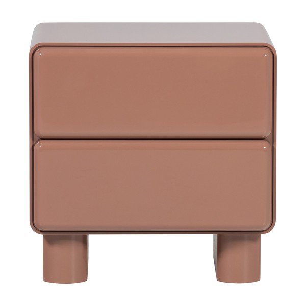 Ružičasti noćni ormarić u sjajnom dekoru Lustra – WOOOD