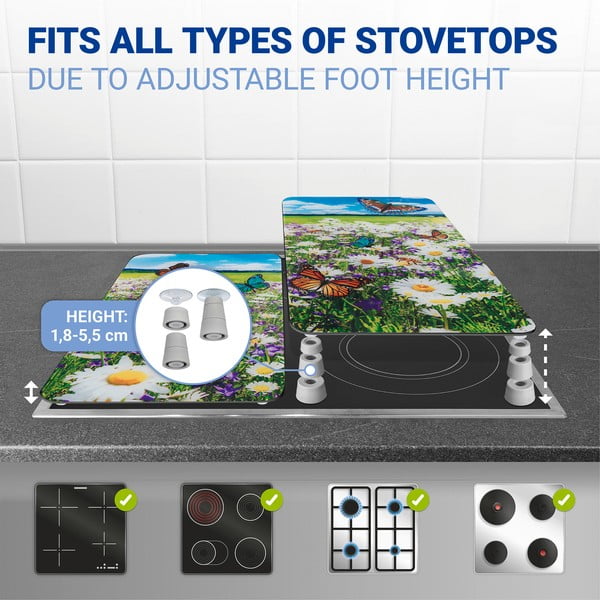 Zaštitni poklopci za štednjak u setu od kaljenog stakla 2 kom 52x30 cm Summer Meadow – Maximex-image-4