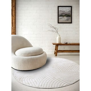 Bijeli okrugao tepih ø 160 cm Panglao New York White – Elle Decoration