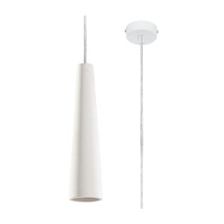Bijela viseća svjetiljka s keramičkim sjenilom ø 8 cm Alverna – Nice Lamps