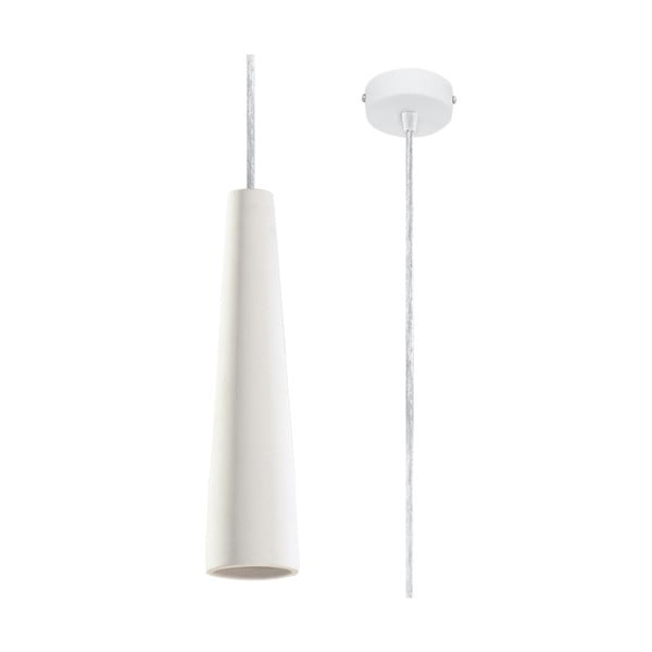 Bijela viseća svjetiljka s keramičkim sjenilom ø 8 cm Alverna – Nice Lamps