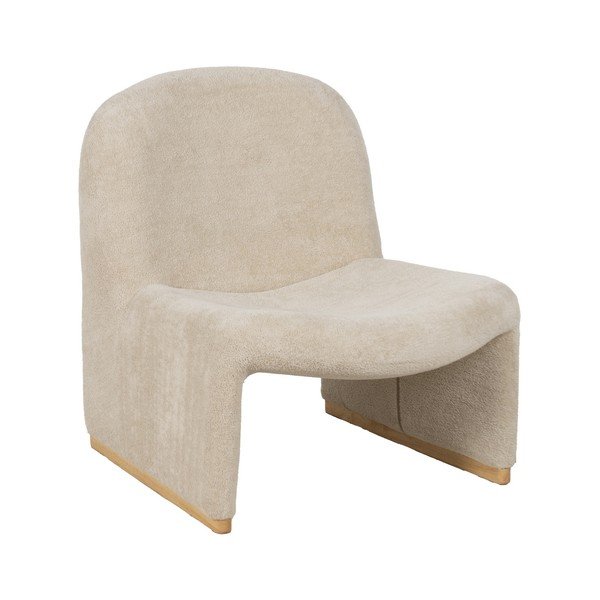 Bež fotelja od bouclé tkanine – Ixia