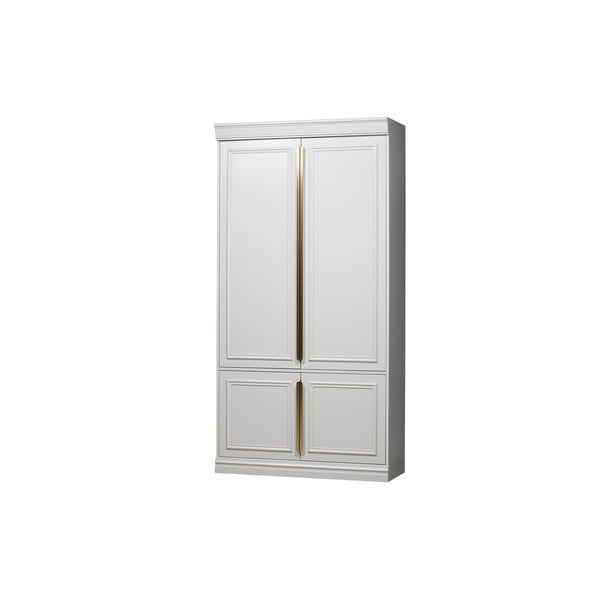 Svijetlo sivi ormar od masivnog bora 110x215x44 cm Organize – WOOOD-image-2