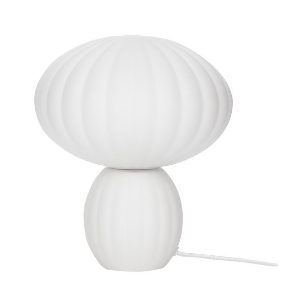 Bijela staklena stolna lampa (visina 28 cm) Kumu – Hübsch