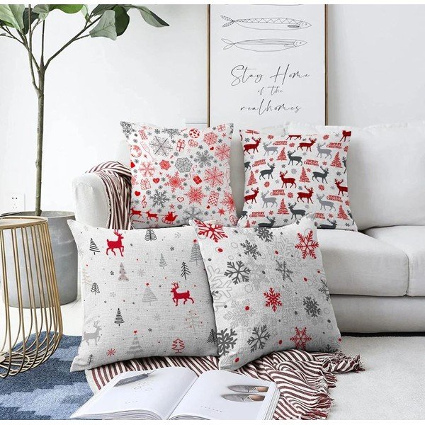 Ukrasne jastučnice u setu 4 kom s božićnim motivom 43x43 cm Merry Christmas – Mila Home