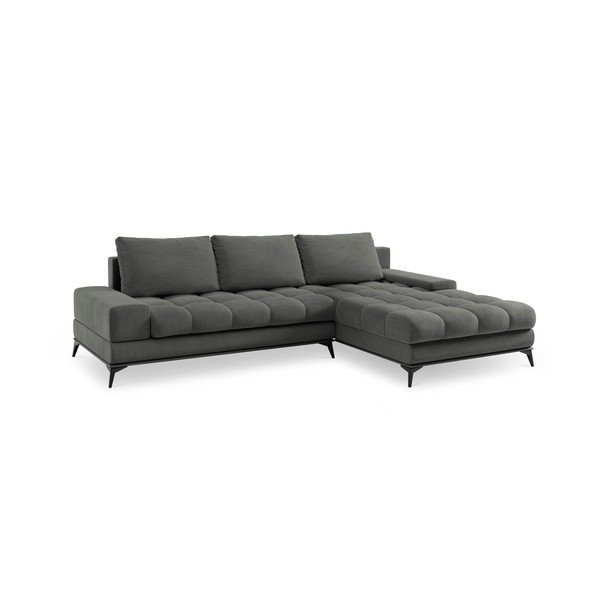 Tamnosiva kutna garnitura na razvlačenje Windsor & Co Sofas Deneb, desni kut-image-3