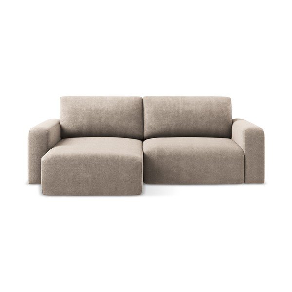 Bež sklopiva/s prostorom za odlaganje kutna garnitura od šenila (s lijevim kutom/s ležaljkom) Kona – Makamii