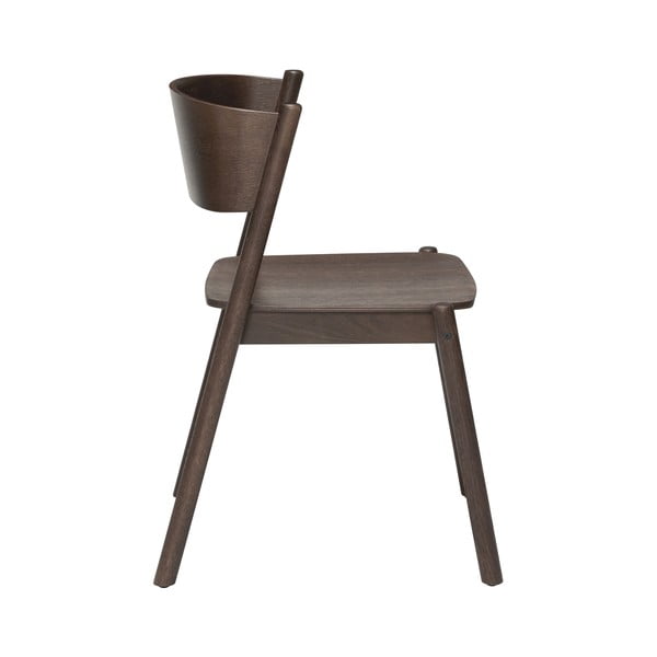 Smeđa blagovaonska stolica od hrastovine Oblique - Hübsch-image-2