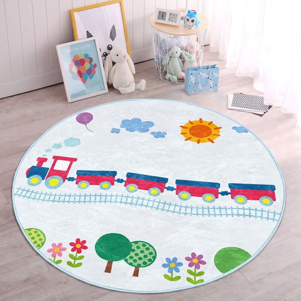 Svijetlo plavi dječji tepih ø 100 cm Comfort – Mila Home-image-4