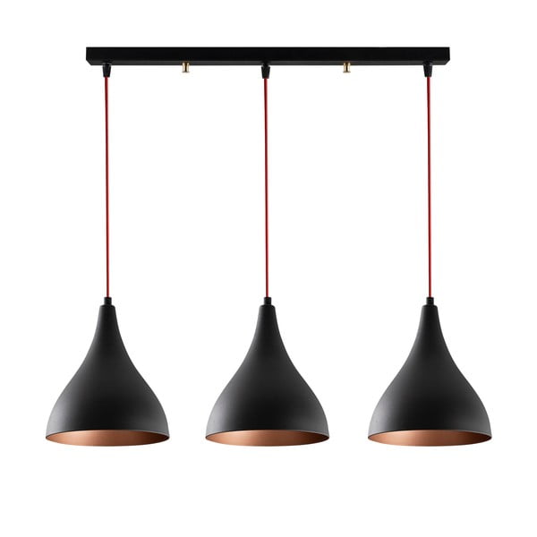 Crna viseća svjetiljka s metalnim sjenilom Berceste – Opviq lights-image-3