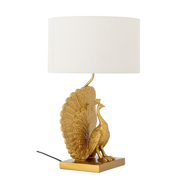 Stolna lampa u zlatnoj boji s tekstilnim sjenilom (visina 58,5 cm) Peacock – Bloomingville-image-3