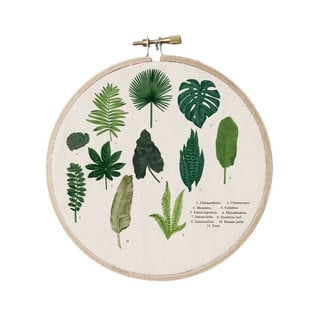 Zidni ukras Surdic Stitch Hoop Leafes Index, ⌀ 27 cm