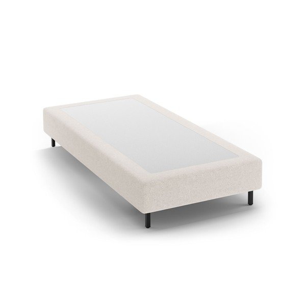 Krem tapecirani krevet bez uzglavlja 90x200 cm Whale – Micadoni 