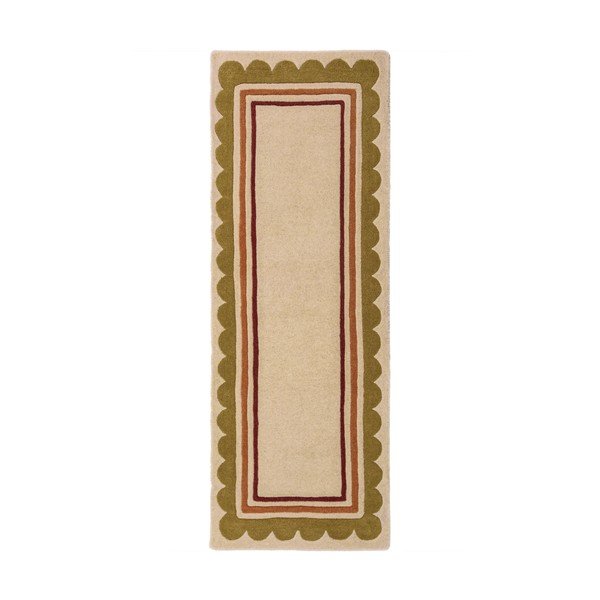 Ručno rađena vunena staza u prirodnoj boji 80x230 cm Lois – Flair Rugs