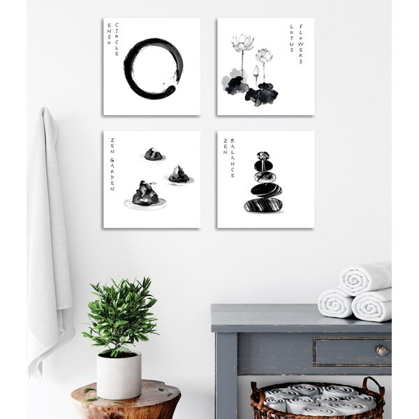 Slike u setu od 4 komada 30x30 cm Japanese Zen - Wallity-image-3