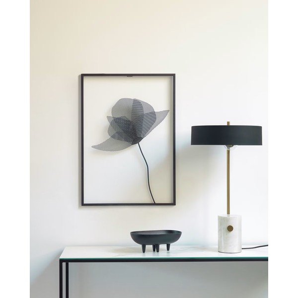 Bijelo-crna stolna lampa s metalnim sjenilom (visina 53 cm) Phant - Kave Home-image-1