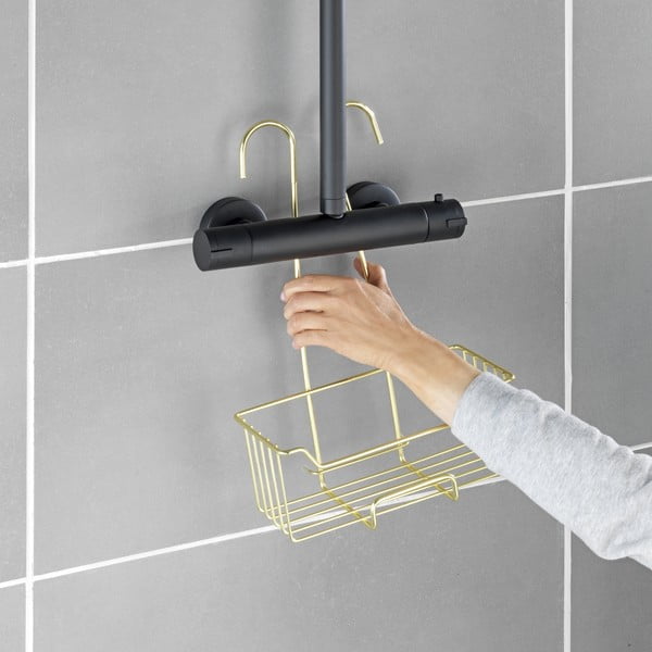 Viseća kupaonska polica od nehrđajućeg čelika u zlatnoj boji Milo – Wenko-image-2