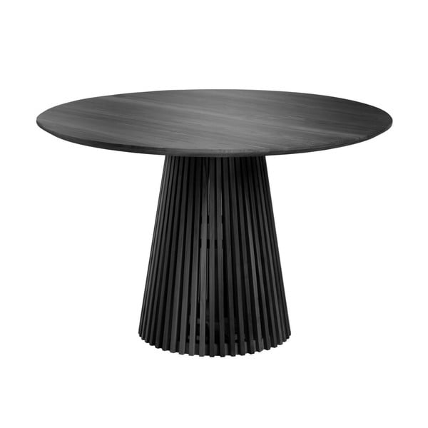 Crni okrugao blagovaonski stol od masivne indijske lipe ø 120 cm Jeanette – Kave Home