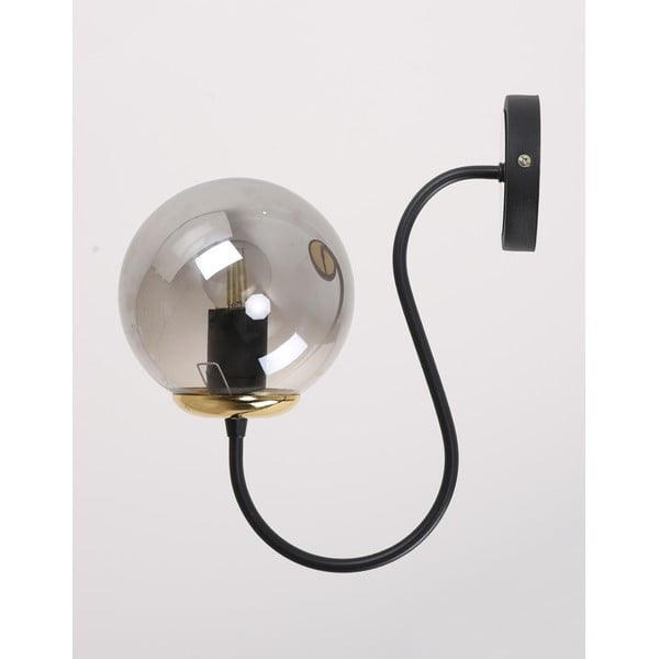 Crna/siva zidna lampa ø 15 cm Oslo – Squid Lighting-image-2