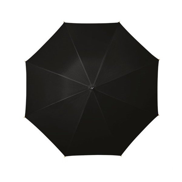 Crni kišobran s drvenom ručkom Ambiance Wooden, ⌀ 102 cm-image-1