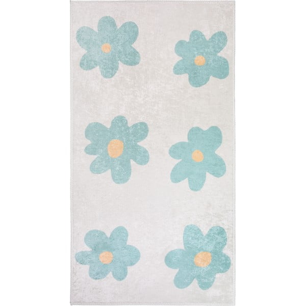 Mentol zeleni/boje slonovače periv dječji tepih 60x100 cm Cute Flowers Green – Vitaus
