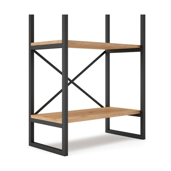 Crna/natur polica u dekoru hrasta 58x175 cm Dusan - Marckeric-image-4