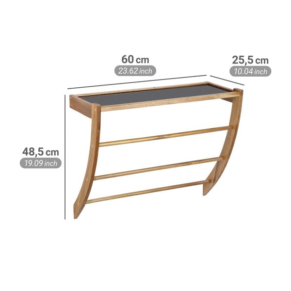 Drveni zidni držač za ručnike u tamnoj prirodnoj boji Fondi – Wenko-image-4