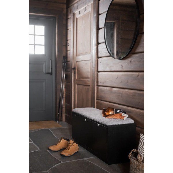 Crni/sivi ormarić za cipele u dekoru hrasta s klupom Confetti – Rowico-image-1