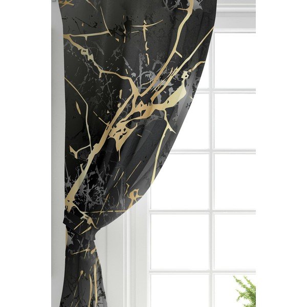 Zavjese u crno-zlatnoj boji u setu od 2 kom 140x260 cm - Mila Home-image-1