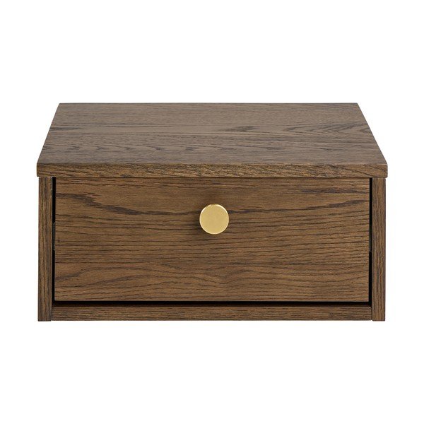 Noćni ormarić u dekoru hrasta u tamnoj prirodnoj boji Monfort – Actona