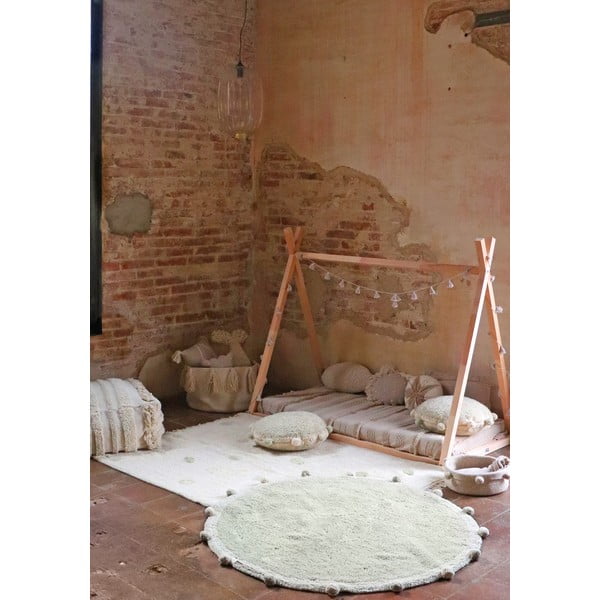 Kaki zeleni/krem periv/ručno rađen pamučan dječji tepih 120x160 cm Hippy Dots Olive – Lorena Canals-image-4