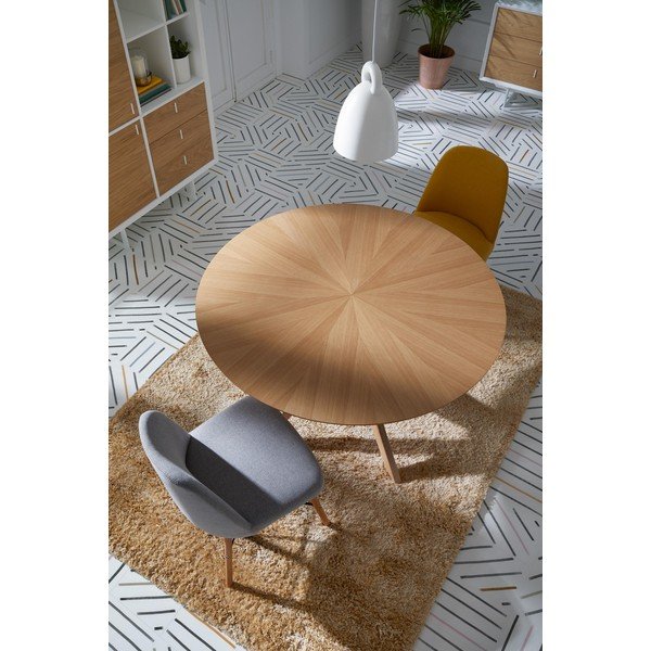 Blagovaonski stol u hrastovom dekoru Carmel Carmel, ⌀ 120 cm-image-1