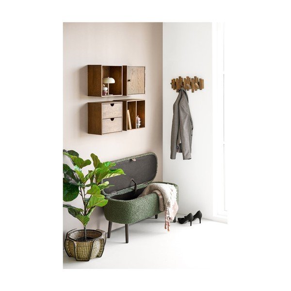 Tamno smeđa zidna vješalica od punog hrasta 40 cm Caltra – House Nordic-image-2