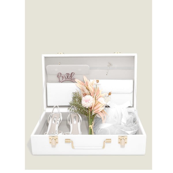 Bijela dekorativna kutija za pohranu od imitacije kože 50x30x15 cm – Stackers