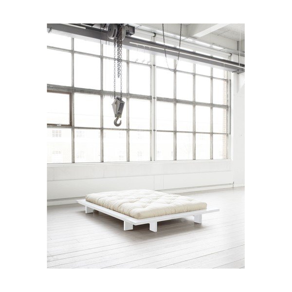 Bračni krevet od borovine s madracem Karup Design Japan Comfort Mat White/Natural, 160 x 200 cm-image-4