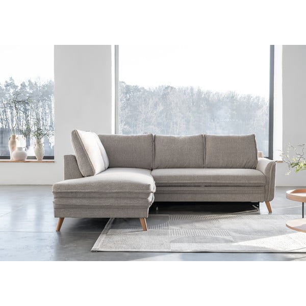 Bež sklopiva kutna garnitura (s lijevim kutom) Charming Charlie – Miuform-image-1