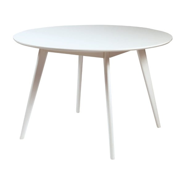 Bijeli blagovaonski stol s drvenim nogama Rowico YuRAi, ∅ 115 cm