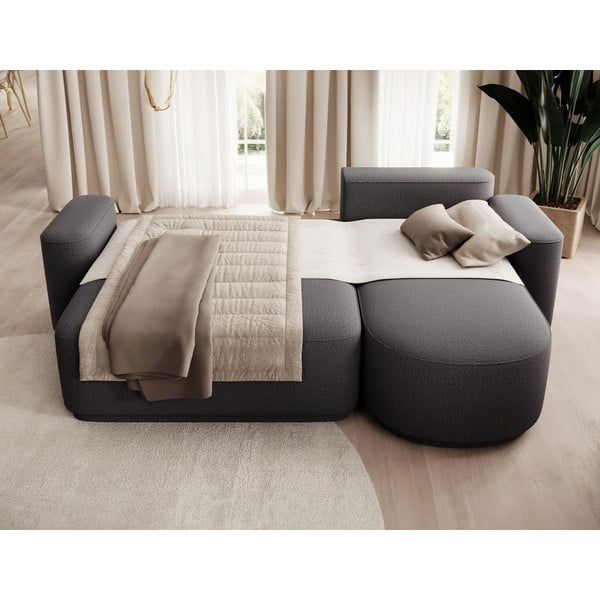 Tamno siva sklopiva/s prostorom za odlaganje kutna garnitura od šenila (s desnim kutom/s ležaljkom) Aurumm – ELTAP-image-4