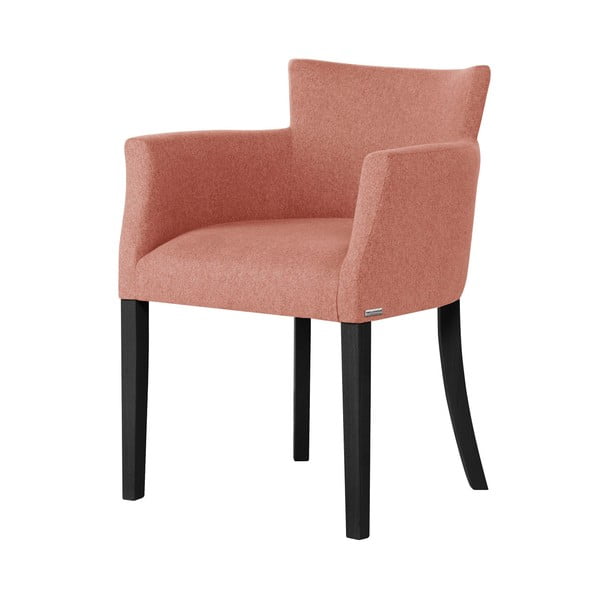 Ružičasta stolica s nogama od crne bukve Ted Lapidus Maison Santal