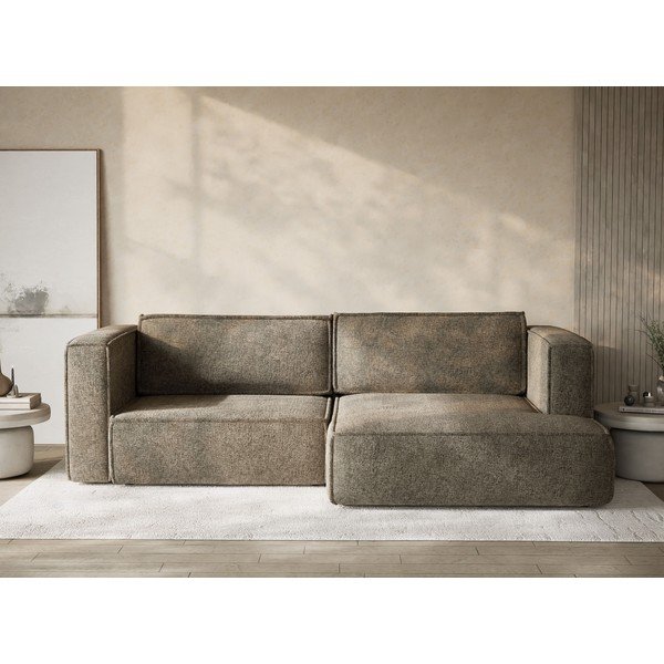 Smeđa sklopiva/s prostorom za odlaganje kutna garnitura od šenila (s desnim kutom/s ležaljkom) Velto – Maison de Rêve-image-1