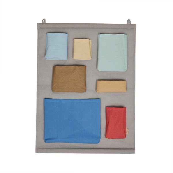 Sivi tekstilni viseći organizator 60x2x80 cm Saga – OYOY Mini