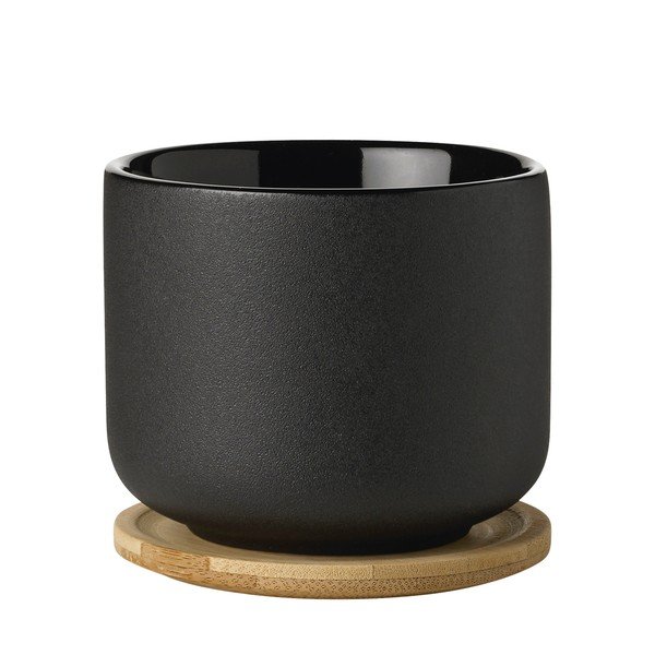 Crna šalica za cappuccino od kamenine 200 ml Theo – Stelton