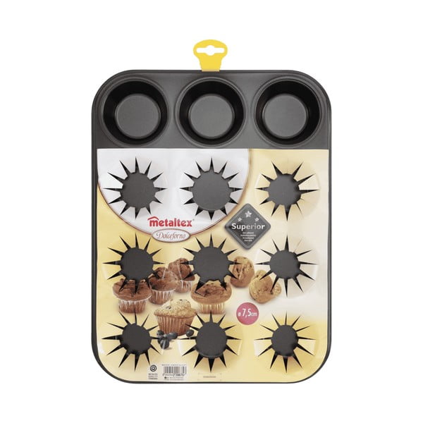 Kalup za pečenje 12 muffina, Metaltex, 30 x 30 cm-image-1