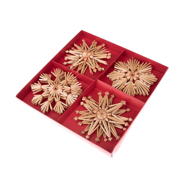 Slamnati ukrasi za božićno drvce u setu 12 kom – Dakls