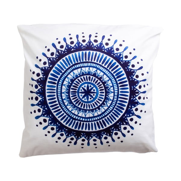 Plavo-bijeli ukrasni jastuk 45x45 cm Mandala - JAHU collections