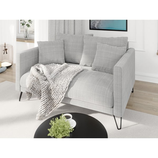 Svijetlo siva sofa od šenila 140 cm Freya – Ropez-image-3
