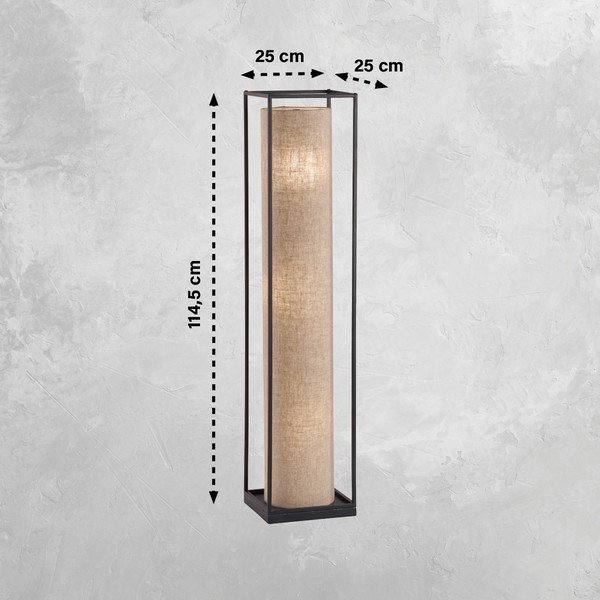 Crna/bež stojeća svjetiljka s tekstilnim sjenilom (visina 114,5 cm) Thor – Fischer & Honsel-image-2