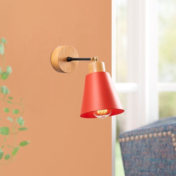 Crvena/u prirodnoj boji zidna lampa ø 14 cm Manavgat – Opviq lights-image-1