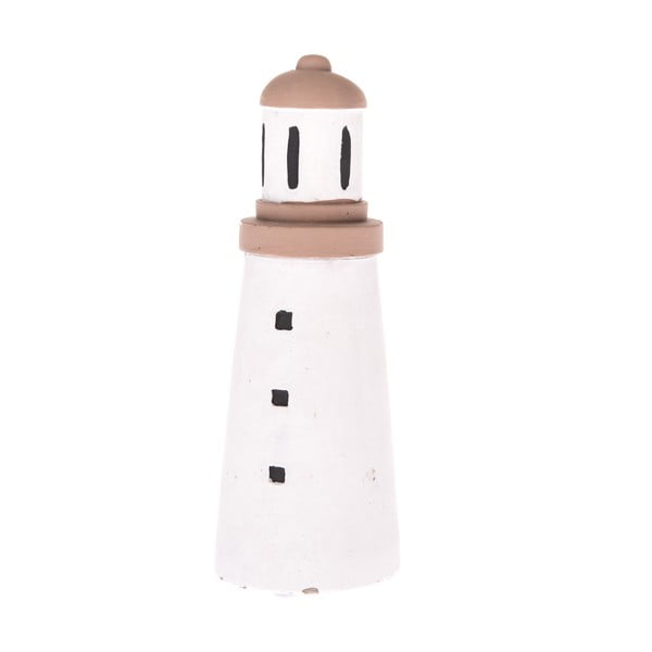Bijeli betonski ukras Dakls Lighthouse, visina 18 cm