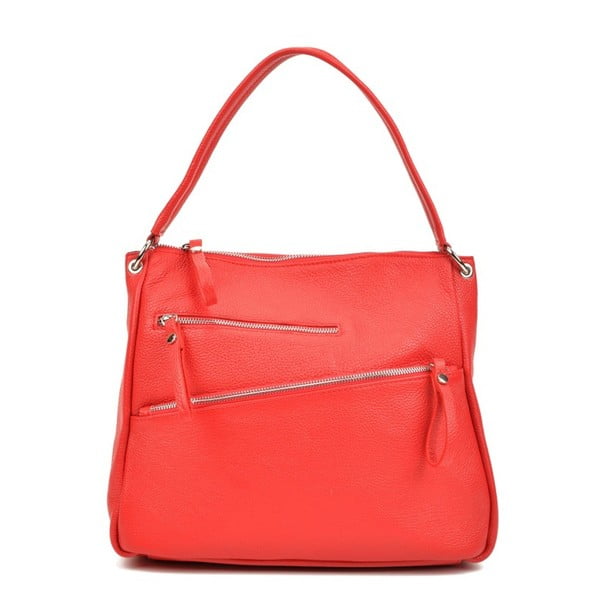 Crvena kožna torbica Carla Ferreri Perro